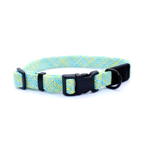 Euro-Dog Adventure Style Flat Weave Mountain Wave Climbing Rope Dog Collar Small - Poudre Pet & Feed Supply